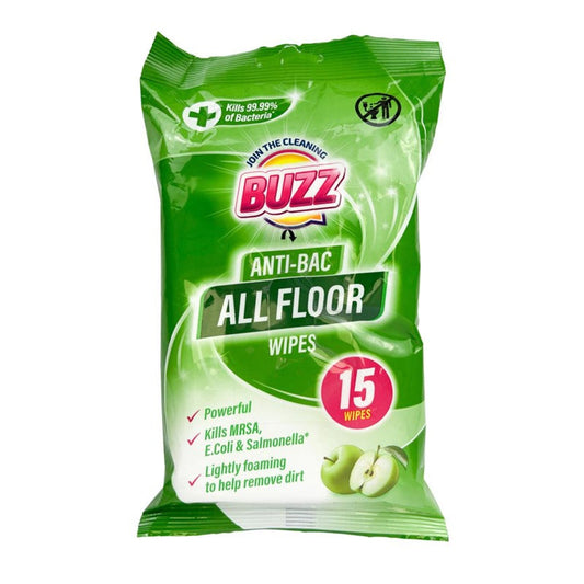 Buzz All Floor Antibacterial Wipes 15 Pack Apple 321596 / 324257