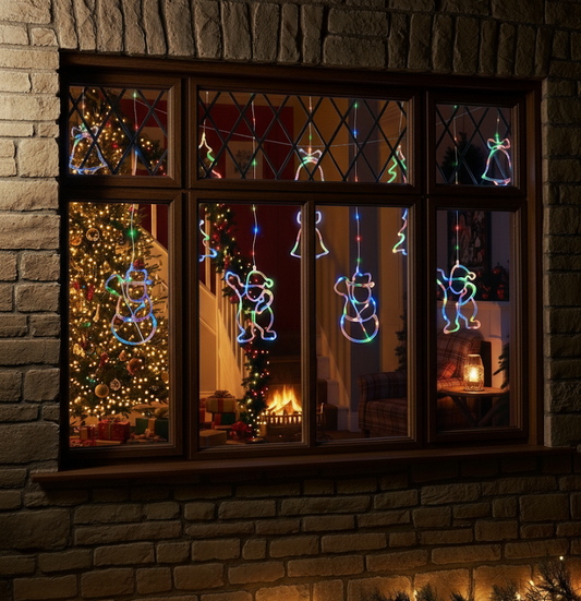 Christmas Hanging Plastic Light Up Indoor Window Decoration Christmas Tree Design 42cm Assorted Light Colours 8082 (Parcel Rate)