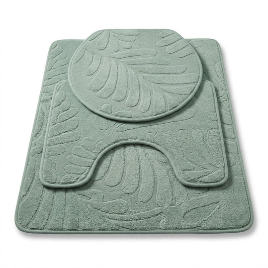 Superb 3-Piece Toilet Carpet Set 657g 80cm Assorted Colours 8139