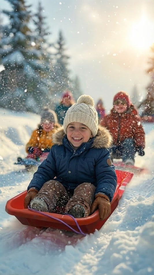 Plastic Snow Sledge Sleigh 86 x 40 cm Red S2R