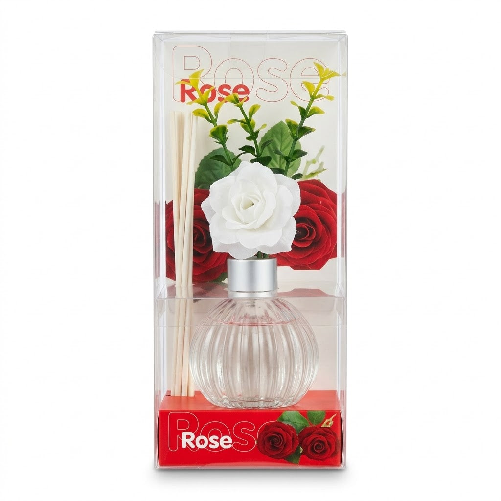 White Polyester Stick Aroma Diffuser with Flowers 16cm, 194g – SKU PY6022