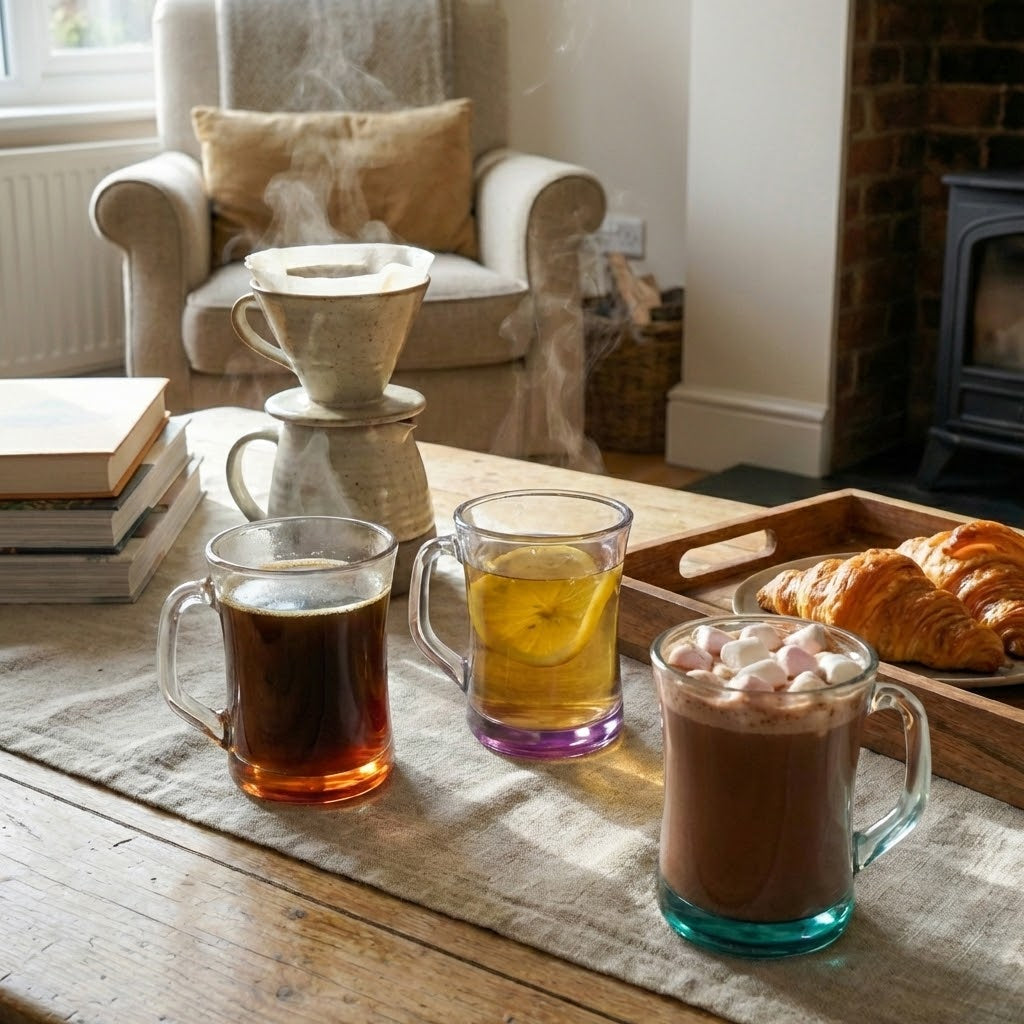 Zen Coral Glass Tea Mug 225cc Set of 3 ZPL404AC