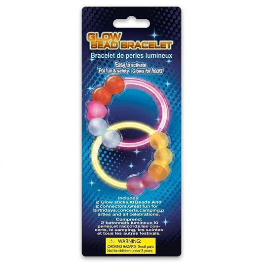 Glow In The Dark Bead Bracelet Neon Assorted Colours SKU 5258