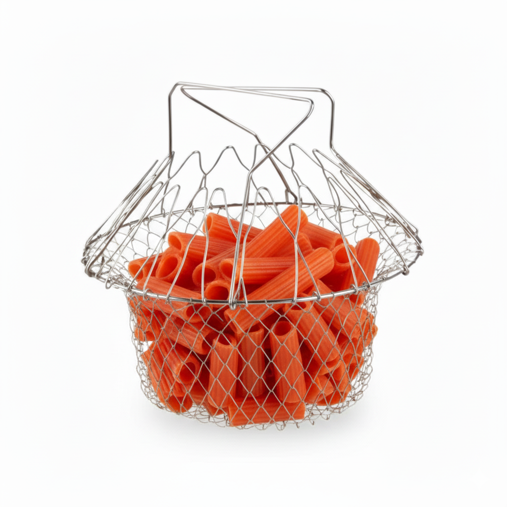 Folding / Collapsing Stainless Steel Deep Frying Folding Chips Basket Easy Cook Folds Flat Easy Storage 23cm 8450 (Parcel Rate)