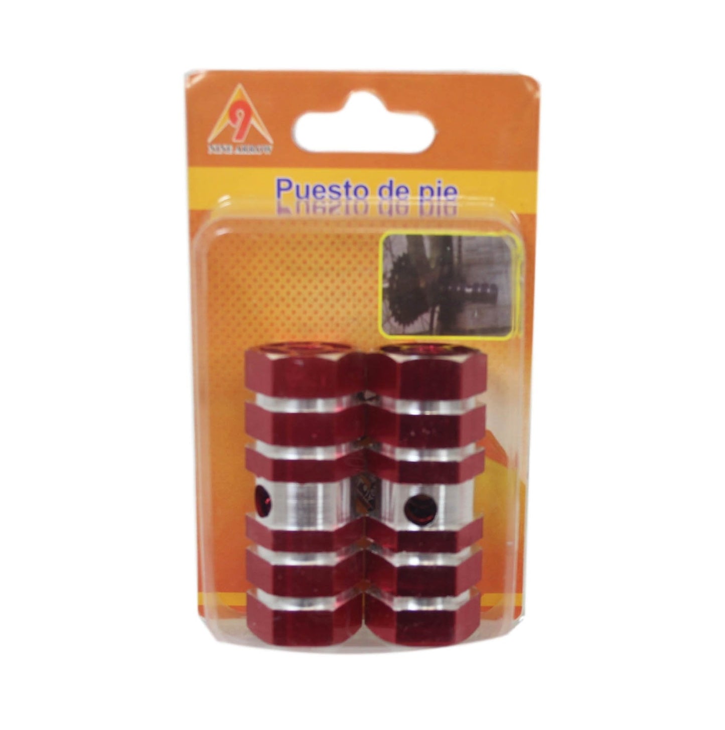 Aluminium Striped Bike Bicycle Pedal Foot Rest Axle Peg 7 x 2.3cm Pack of 2 Assorted Colours 1861 (Parcel Rate)