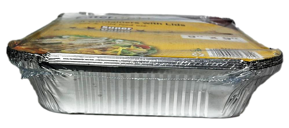 Aluminium Foil Food Containers 9 x 9" Pack of 5 ST2321 (Parcel Rate)