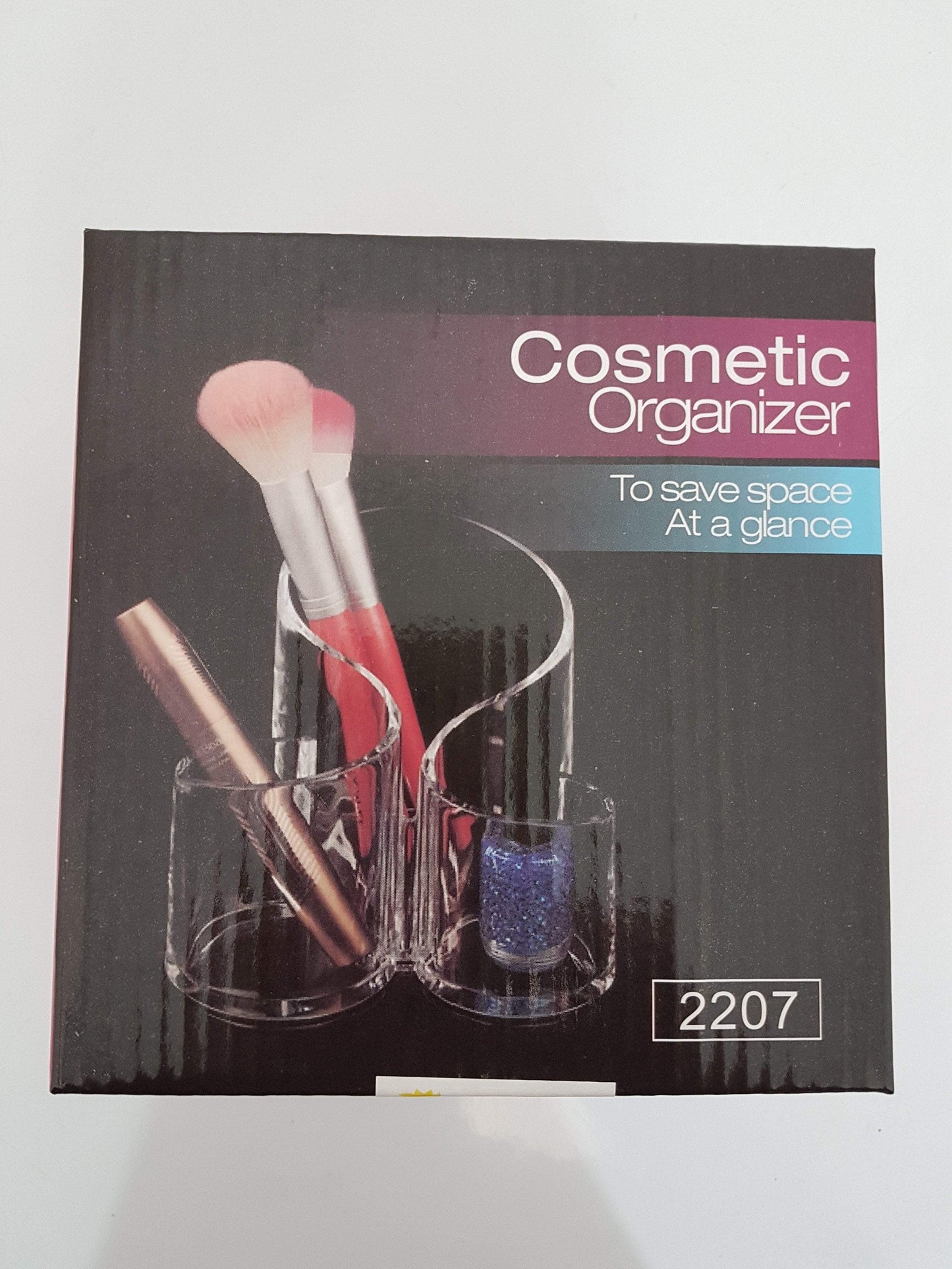 Plastic Acrylic Make Up Organiser 3 Compartments 13 x 14 x 11 cm 4699 (Parcel Rate)