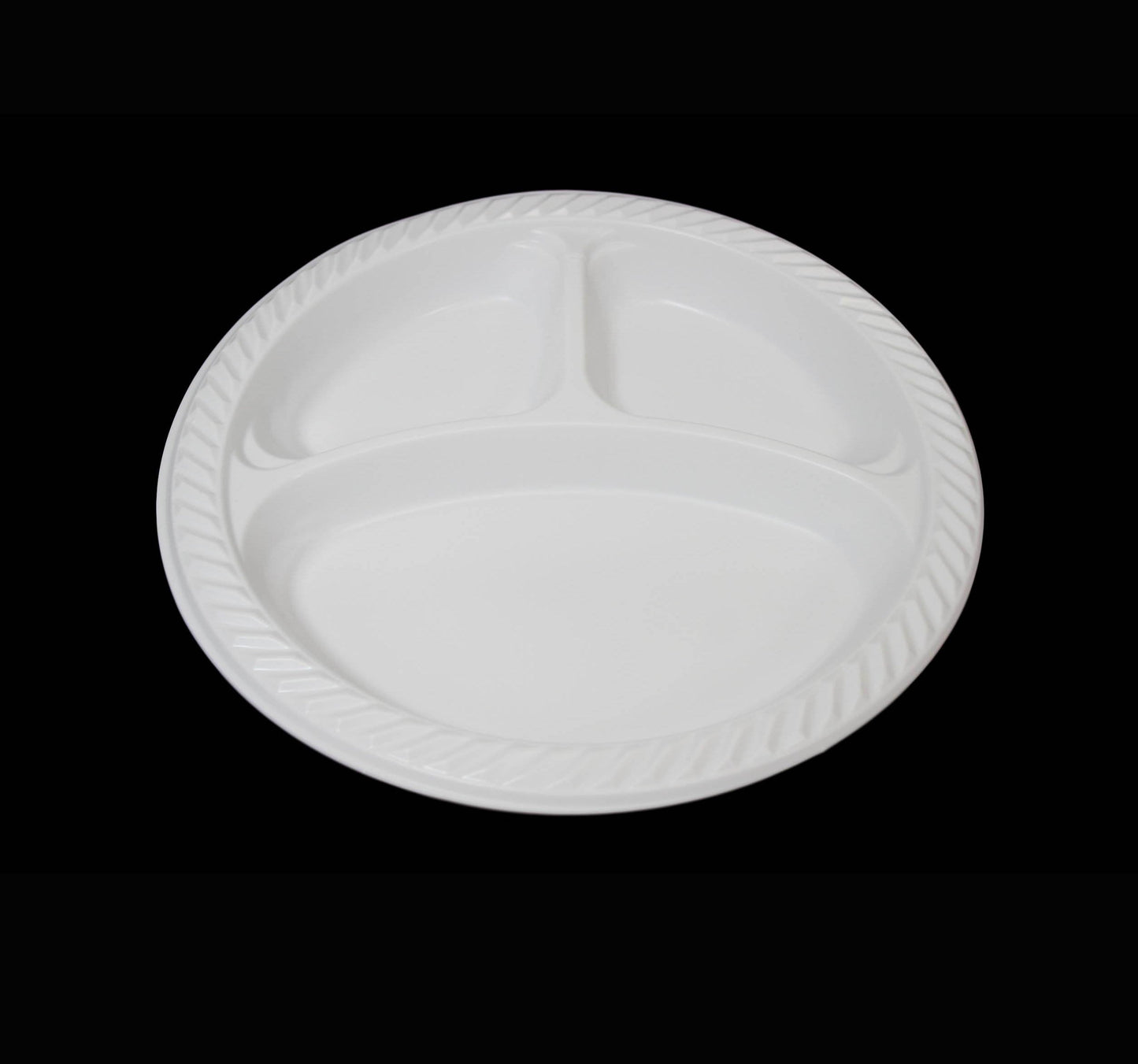 10" Disposable Plastic White Divider Plate Pack of 50 24427 (Parcel Rate)