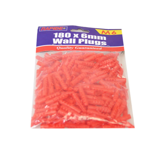 Rapide Red Builders Wall Plugs DIY M6 2482 (Parcel Rate)