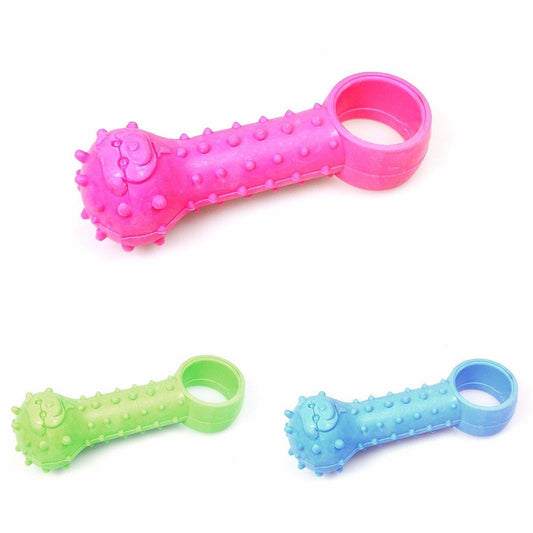 Pet Dog Toy Ball and Ring Shaped Bone 10 cm Assorted Colours 1818 (Parcel Rate)