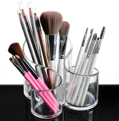 Plastic Acrylic Make Up Organiser 3 Compartments 13 x 14 x 11 cm 4699 (Parcel Rate)