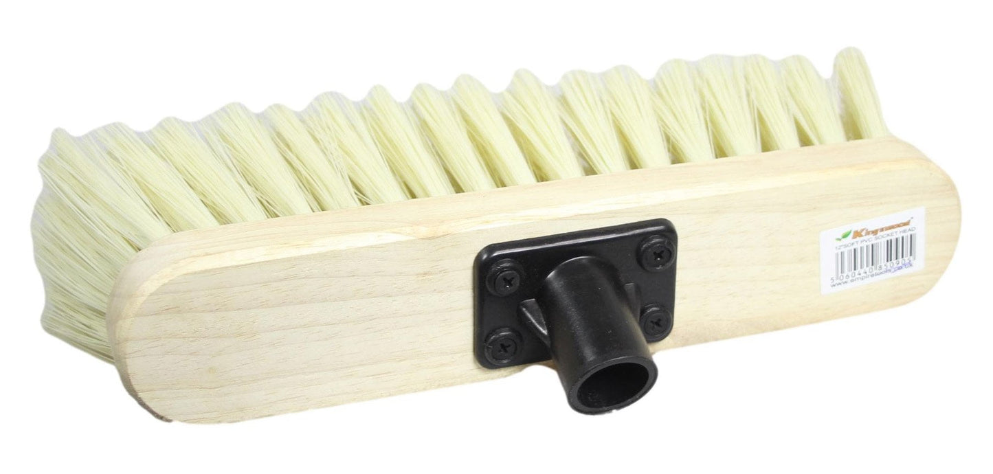 12" Soft Cream PVC Bristle Brush Broom Head 50905 / BH0905 (Parcel Rate)