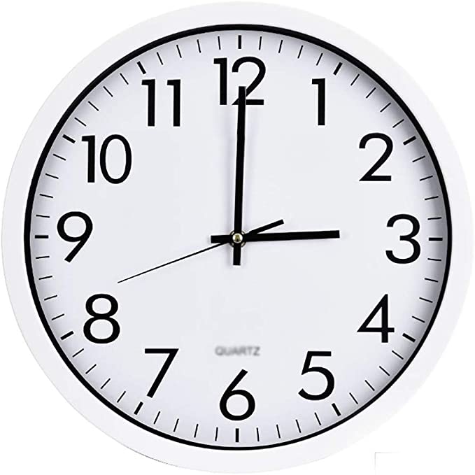 Standard Round Wall Clock 24 cm Assorted Colours 6987 (Parcel Rate)