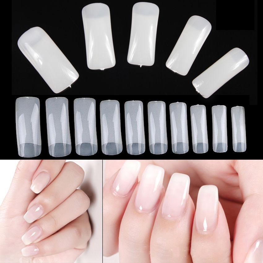 Artificial Fake Nail Extensions Square Tip for Acrylic Nail Art Tips Clear Pack of 100 5576 / 5575 (Large Letter Rate)