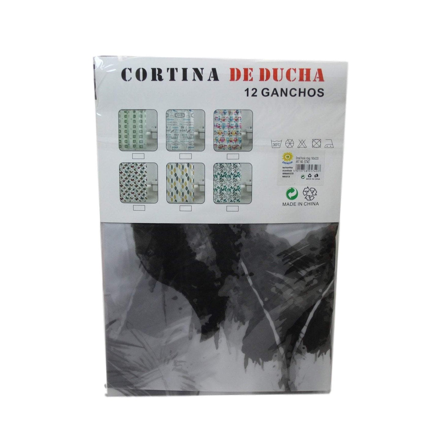 Bathroom Peva Shower Curtain Assorted Design 180cm x 200cm 5740 (Large Letter Rate)p
