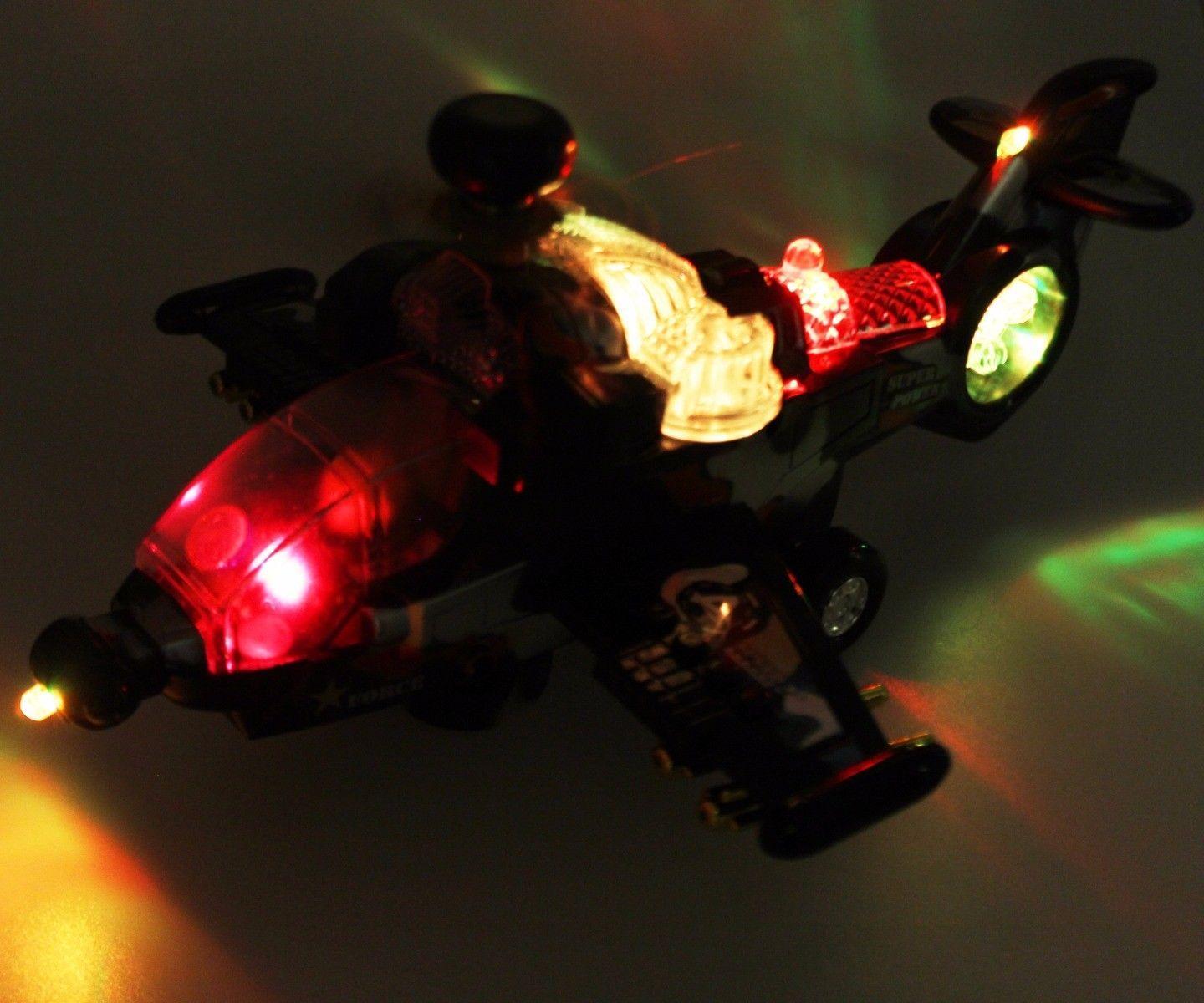 MILITARY LIGHT UP BUMP AND GO COPTER   3707 (Parcel Rate)
