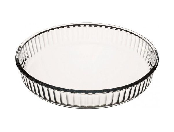 PB Borcam Round Fluted Glass Desserts Flan Cheesecake Tart Dish 1.72 Litres 59044 (Parcel Plus Rate)