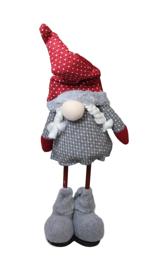 Christmas Festive Decorative Red Grey Standing Gnome 50cm Assorted Designs 5965 (Parcel Rate)