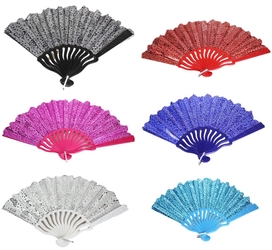 Chinese Handheld Folding Hand Fan 42cm Assorted Colours 6506 A (Large Letter Rate)