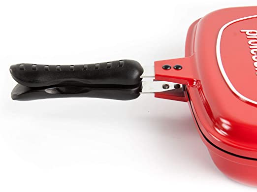 SQ Professional Nea Diecast Double Sided Magic Pan 32cm Rossa Red 4680 (Parcel Rate)