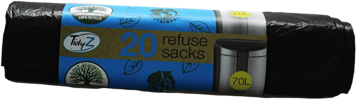 Refuse Sacks Bin Bags 70 Litre Roll of 20 B0248A