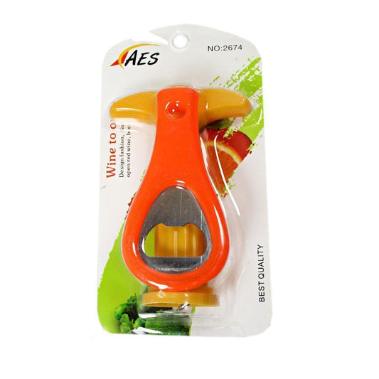Plastic Bottle and Wine Corkscrew Opener Set 9-12cm Assorted Colours 5114 (Large Letter Rate)