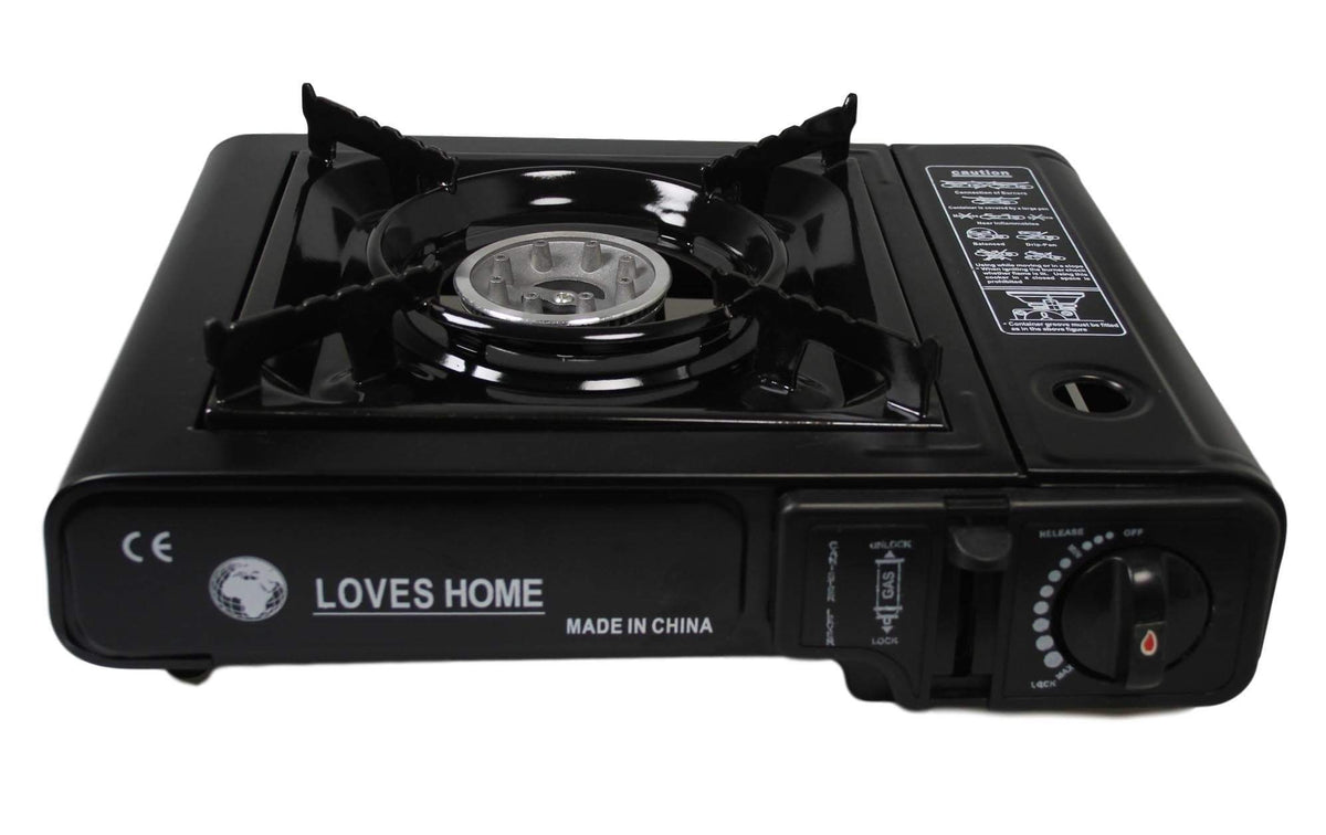 Portable Camping Gas Cooker Single Burner Stove Butane BBQ 33cm x 26cm 5335 (Parcel Rate)p