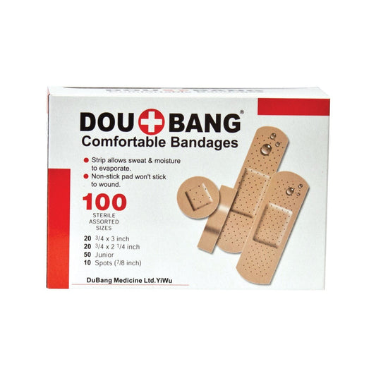 100 Piece Assorted Comfortable Bandages Different Sizes Moisture Control HY0027-00027 (Parcel Rate)