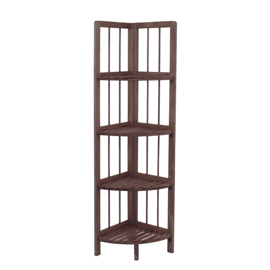 4 Tier Coffee Wooden Corner Rack Multipurpose Use Wooden Rack 28 x 26 x 110cm 8787