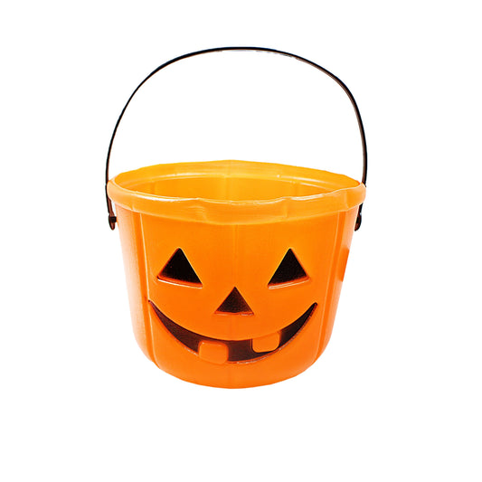 Halloween Children's Trick Or Treat Orange Bucket With Handle 4637 (Parcel Rate)