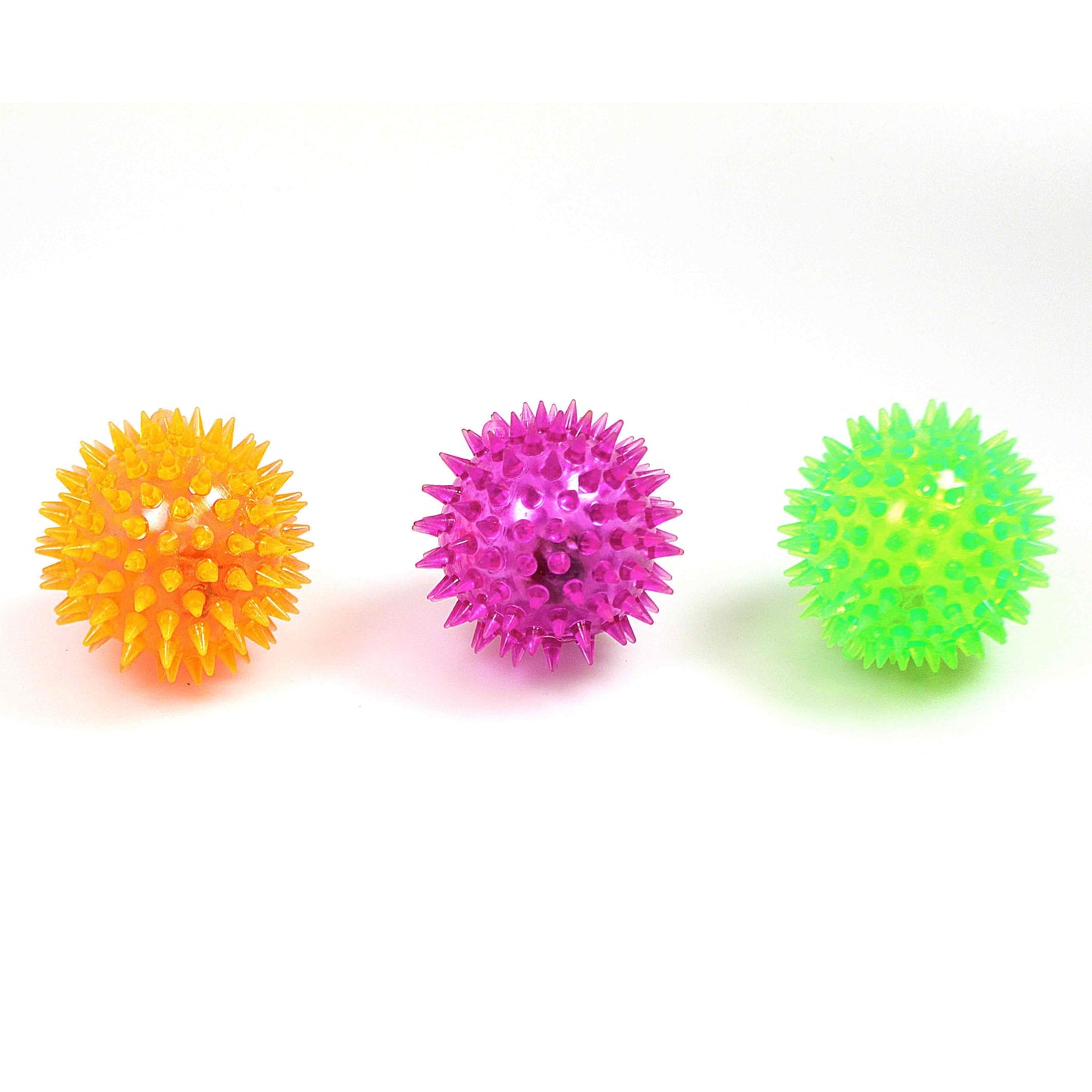 Flashing Light Up Sound & LED Spikey Ball Assorted Colours 7041 (Parcel Rate)