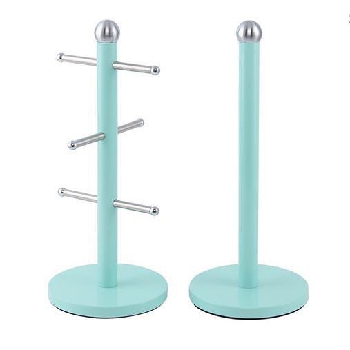Free Standing Kitchen Roll Holder and Mug Tree Assorted Colours 33 cm 2010 (Parcel Rate)