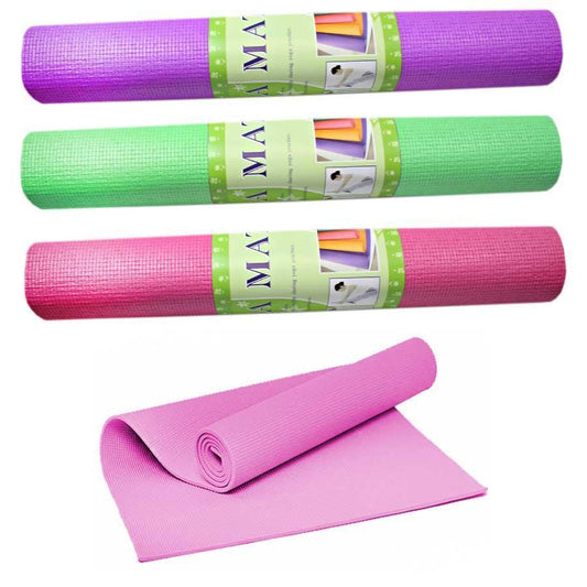Roll Up Yoga Mat 173 cm x 61 cm x 4 mm Assorted Colours 1068 (Parcel Rate)