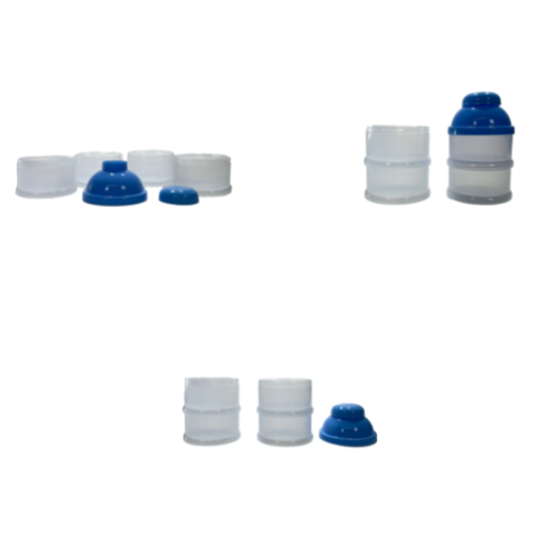 Mini Sectioned Plastic Snack Food Storage Bottle with Lid 19 x 7.5cm Assorted Colours 1086 (Parcel Rate)