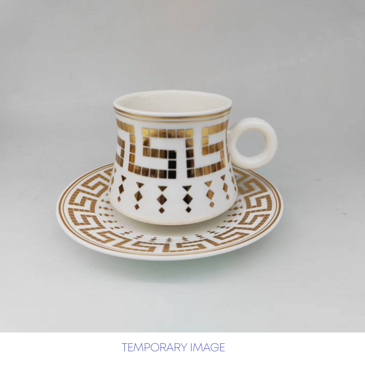 Durane Antico Tea Set 12pc White-Gold 175ml 10518 (Parcel Plus Rate)
