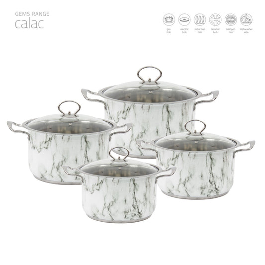 SQ Professional Gems Stainless Steel Stockpot Set of 4 Calac 18-20-22-24cm 9788 (Big Parcel Rate)